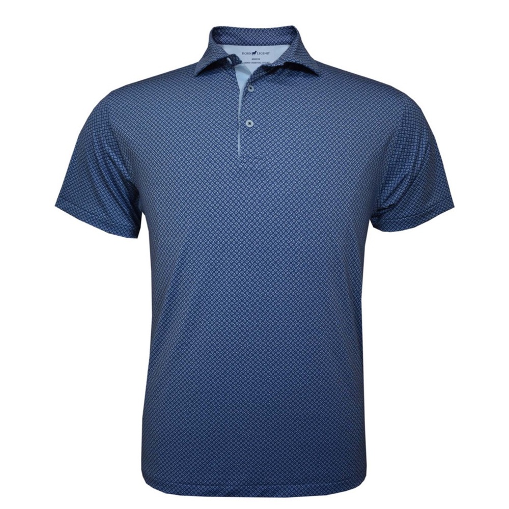 NEW Horn Legend texas print polo in navy men’s Size Large